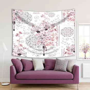 

Tapestry Mandala Patterns and Flowers Blossoms in Bouquets Soft Colors Decorative Spring Artwork Wholesale