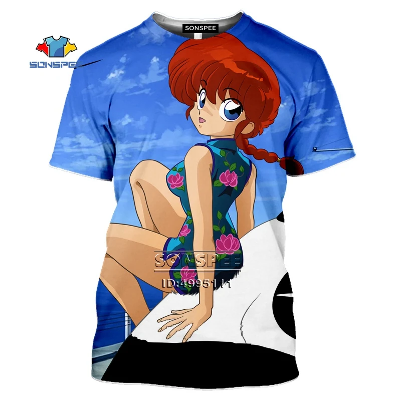 Футболки SONSPEE с японским аниме Ranma 1/2 Tendou Akane 3D принтом мужская и женская футболка