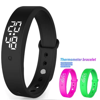 

New V9 Smart Bracelet With Body Temperature Monitoring Precise Display Smart Band Vibration reminder Smart Clock Smart Wristband