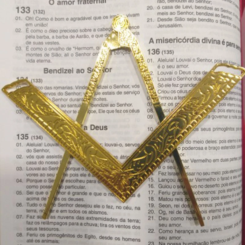 YL 2 Pcs/Set Compass and Square Masonic Etiquette Main Beautiful Lodge Tools in Gold/Silver Finely Gilt Metal Masonic Work Tools masonic work tools