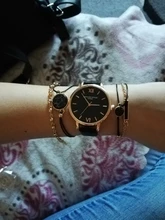 Reloj de pulsera analógico de cuarzo para Mujer, cronógrafo con correa de cuero de lujo, color negro, 5 uds.