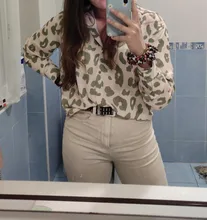 Satin Shirts Smock Loose Tops Blouse Casual Long-Sleeve Blusas Printing Women Vintage