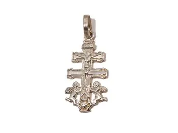 

Caraway cross in sterling silver reinforced smooth medium size
