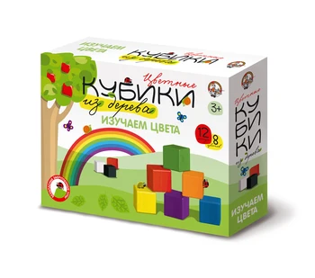 

Wooden cubes "We study colors" 12 PCs (8 colors)