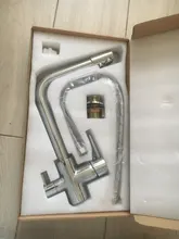 Frap de la cocina cromo grifo del fregadero de rotación de 360 grados de purificación de agua cuenta con tres vías de agua caliente y fría mezclador F4352