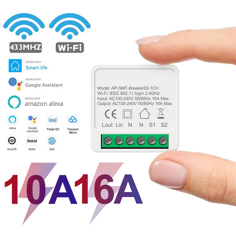 Мини Смарт Wi Fi для переключателя сделай сам Ondersteunt 2 Way Управление Модуль Автоматизации &quotумный дом werkt с Alexa