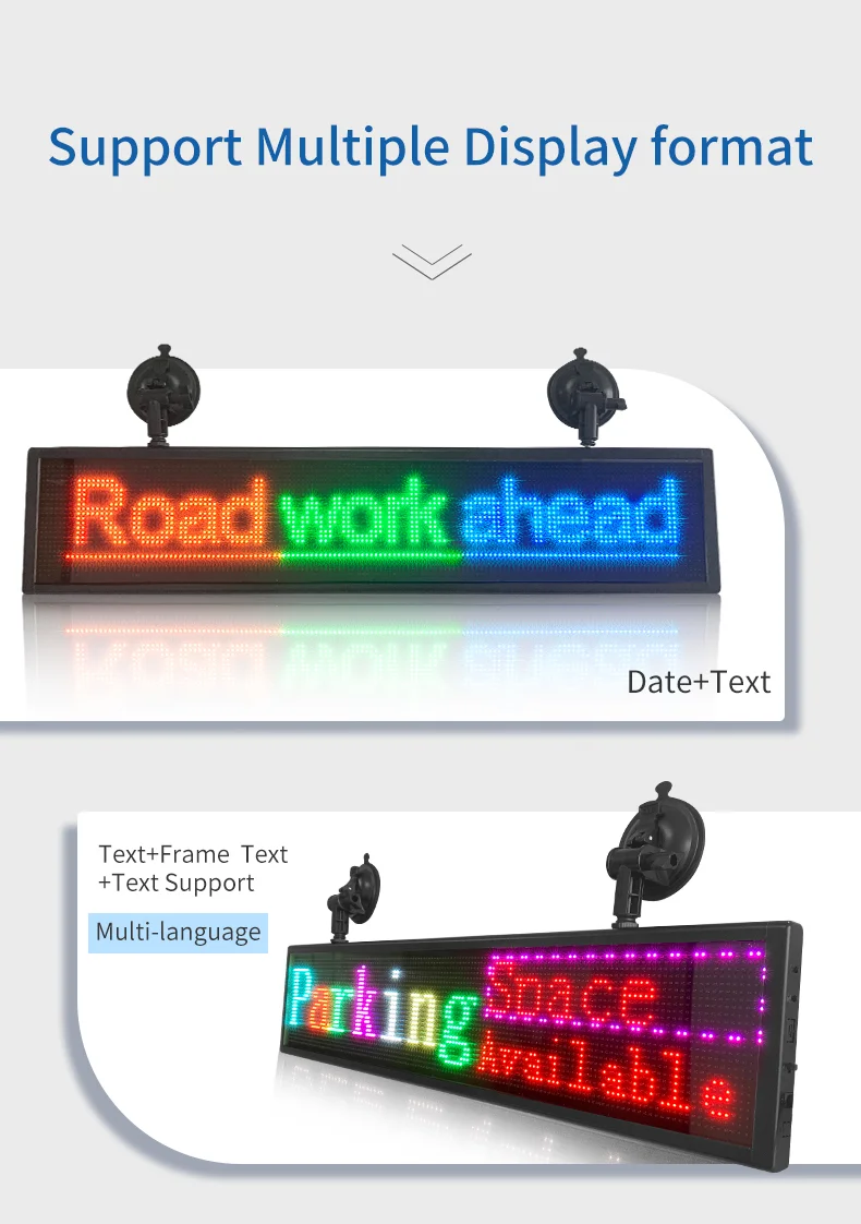 LED Schild 24*144 Pixel Nachricht Bewegen Scrollen Auto Display LED Werbung  RGB Farbe Elektronische LED-Display auto - AliExpress