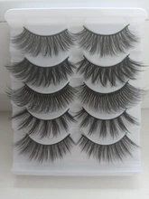 Zwellbe 5 pares pestañas falsas nueva moda suave y grueso pestañas Natural largo Cruz ojo falso pestañas hecho a mano herramientas de maquillaje de belleza