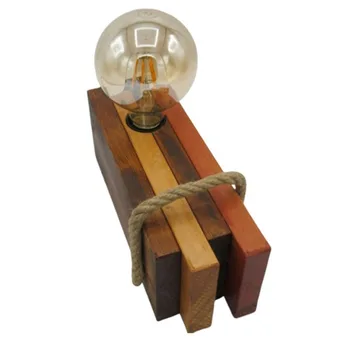 

Design Retro Rustic Wooden Table Lamp Lighting Modern 2020