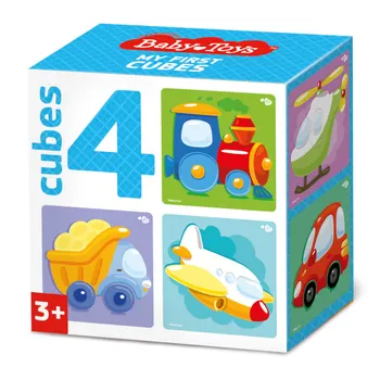 

Cubes "transport" (without glue) 4 PCs baby toys