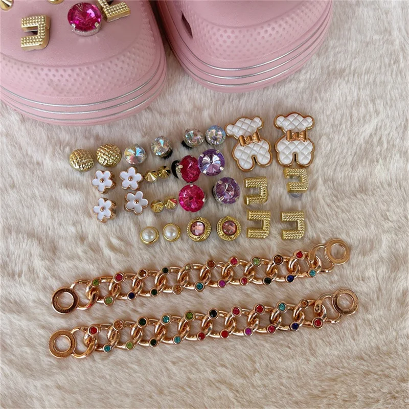 Cute Luxury Shoes Accesories Rhinestone Bling Croc Charms