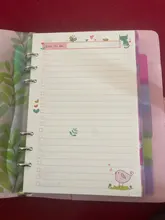 Hojas sueltas Kawaii A5 A6, recambio de papel, carpeta espiral, índice de páginas internas, planificador diario semanal mensual, Agenda, 2021, 45 hojas