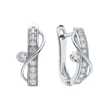 

Silver earrings with cubic zirconia sunlight sample 925