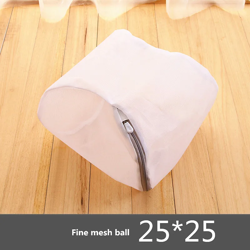 Fine 25-25cm Серые сетчатые мешки для стирки на молнии, хозяйственная сумка для стиральной машины, для белья, нижнего белья, бюстгальтера, носков, грязной одежды, органайзер, корзина для белья - Цвет: Fine 25-25cm