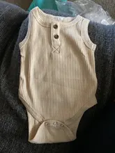 Ropa de verano para niños, mono de punto acanalado liso, trajes de algodón sin mangas, 0 a 24 meses, 2019