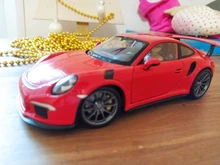 Boy Toy Welly Die-Casting-Model Collection 1:24-Porsche Car-Alloy 911 Gt3 Blue Gift