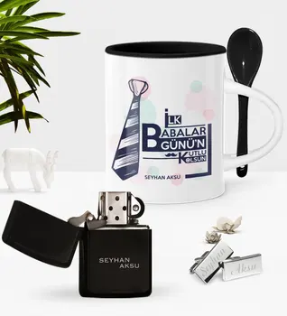 

Personalized First Parents Happy Spoon Cup Cigarette Lighter Cufflink Seti-3