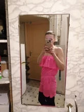 Mono sin tirantes con hombros descubiertos para mujer, conjunto de pantalones cortos de playa con cintura elástica con volantes, Mono para mujer FS0222