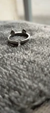 Anillo de Oreja de Gato con diseño abierto para mujer y niña, joyería anillo de moda ajustable, regalo, venta al por mayor