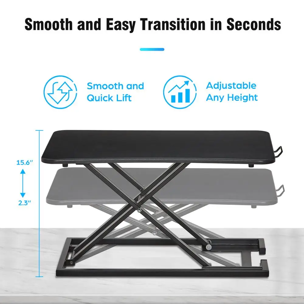 Standing Desk, Height Adjustable Converter Sit to Stand Up Desk Standing Desk Riser Office Workstation for Computer Laptop