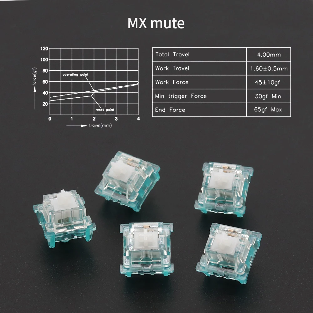 Outemu 기계식 키보드용 오션 스위치, 3 핀 사일런트 리니어 클릭키, 45g, 55g, RGB SMD 기계식 키보드, 게임용 MX 스위치