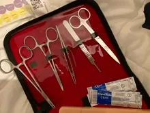 Kit de entrenamiento de sutura quirúrgica, herramienta para operar la piel, Práctica de sutura, modelo de almohadilla de entrenamiento, tijeras de aguja, equipo de enseñanza