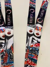 Cordón estampado personalizado para llaves, soporte de insignia de diseño a todo Color y tarjetas de personal