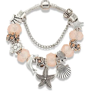 

ANGEMIEL Powder Color Sea Animals Charm Bracelet
