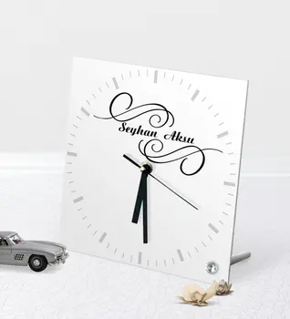 

Personalized Is Desktop Square Glass Clock