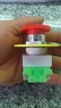 Interruptor de botón de parada de emergencia, equipo de elevación, bloqueo automático, tapa roja tipo seta 1NO 1NC DPST, CA 660V 10A