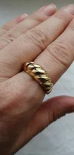 Anillos Croissant trenzados para mujer, sortija trenzada, anillo de cúpula gruesa, banda de apilamiento, joyería, anillo llamativo, accesorios de fiesta