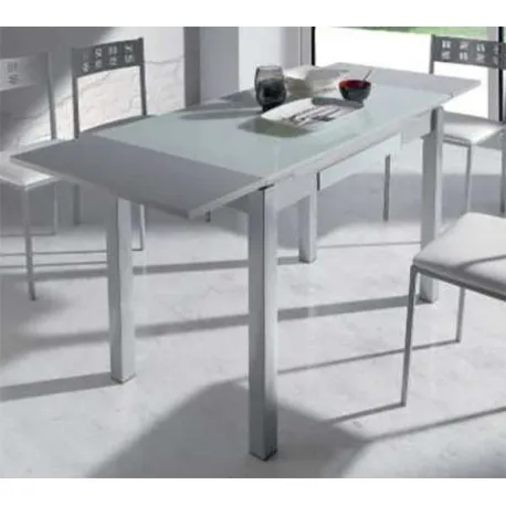  Extendable table dining room or kitchen with drawer White - 4000545719313