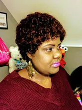 Afro corto rizado peluca corte Pixie pelucas de pelo Remy brasileño pelo Afro Puff pelucas de cabello humano para las mujeres la máquina hizo pelucas