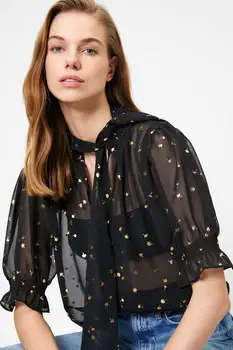 

Koton Women Black Collar Detailed Bluz 0 yak68969pw