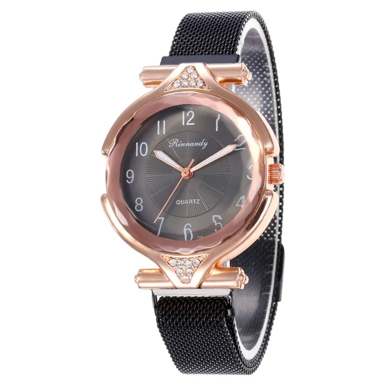 WJ-8562, классические часы с магнитной пряжкой, часы цвета розовое золото, кварцевые наручные часы для женщин, девушек, модные женские часы, Роскошные Алмазные