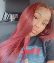 Topodmido 13x4 Color rojo del pelo humano del frente del cordón pelucas con minimechones resaltar el Color de cabello Remy brasileño peluca con malla frontal para las mujeres