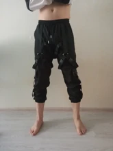 Pantalones Cargo para hombre, pantalones de chándal de estilo informal de Hip Hop con Multi-pocket elástico cintura Harem pantalones hombres Streetwear Punk pantalones Joggers hombres tobillo-longitud Pantalones