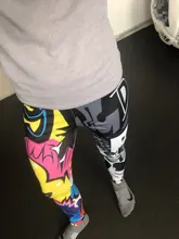 Jeggings de moda de otoño para mujer, mallas divertidas con estampado Digital de dibujos animados, Hip cómic, de realce, cintura alta, Fitness