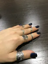 Tocona 14 unids/set Vintage Color de plata antiguo anillo para mujer rosa girasoles Cruz geométrico joyas bohemias 4 кольцо 6391