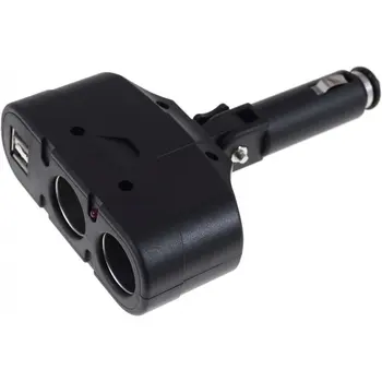 

Powery Car Charger Adapter 2 Sockets Cigarette Lighter and 2 of USB