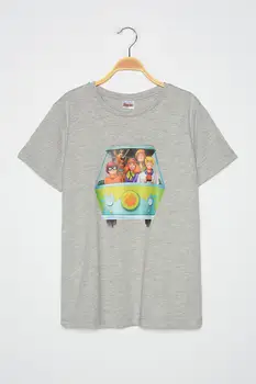 

Trendyol Scooby Doo Licensed Printed Basic Knitted T-Shirt TWOSS20TS0389
