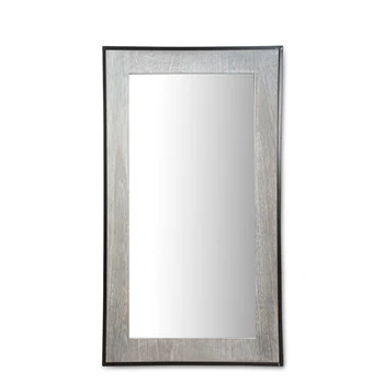 

Large RECTANGULAR wall mirror wood frame wide gray decapered 64X114