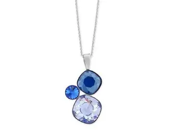 

Silver choker with swarovski square color light sapphire