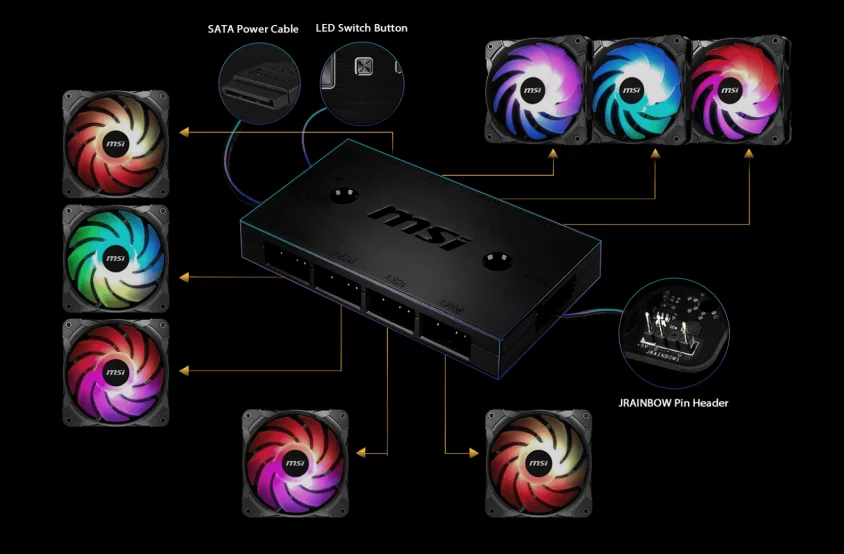 Вентилятор msi rgb. Контроллер подсветки msi mag max argb. Комплект вентиляторов msi rainbow 3xfans. Msi max f12a 3. Комплект вентиляторов msi rainbow 3xfans.