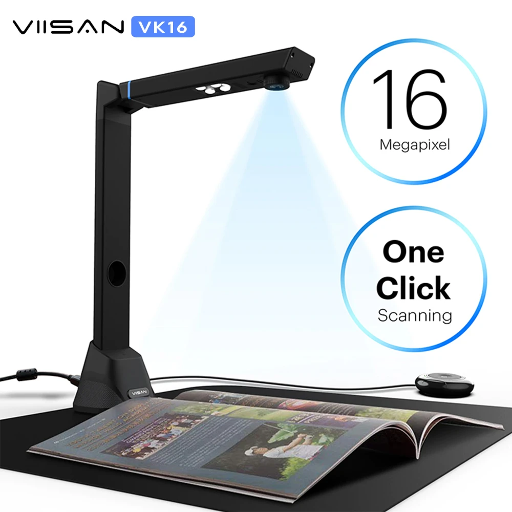 best film scanner VIISAN VK16 Book & Document Camera Scanner with Multi-Language OCR 16 Mega-Pixel Auto-Flattening Foldable & Portable Scanner pdf scanner