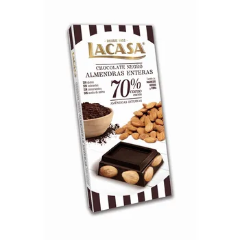 

Chocolate tablet 70% cocoa with whole almonds