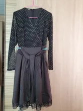 Woman Dress Stitching Mesh Spring Sequin Long-Sleeve Capucines Elegant Ladies Autumn