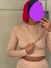 Kliou chándal de moda mujer cuello de tortuga completa top corto sin mangas + leggings juego elástico deportivo fitness trajes Casuales