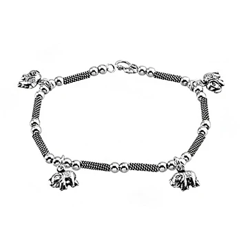 

Bracelet 925 sterling silver m elephants aged fetishes [8113]