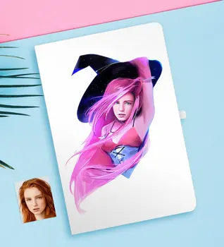 

Personalized Women 'S Witch Caricature Of White notebook-4